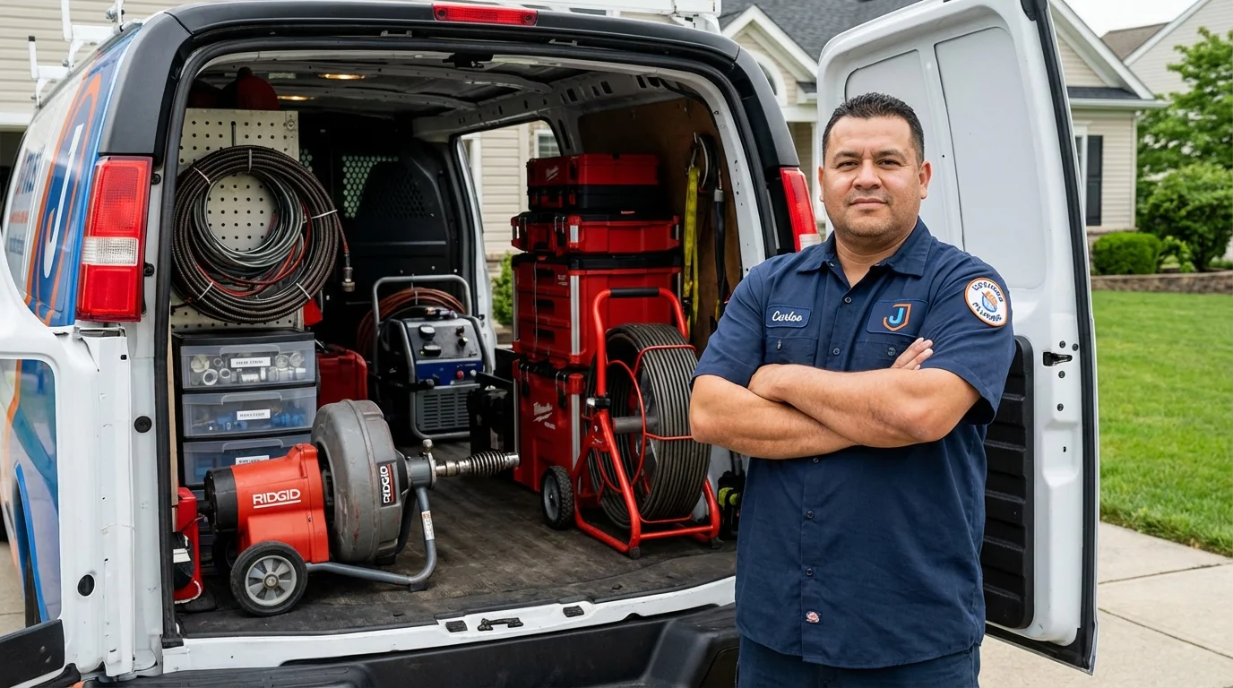 Professional drain cleaning equipment and Johns Plumbing LLC plumber in Metairie