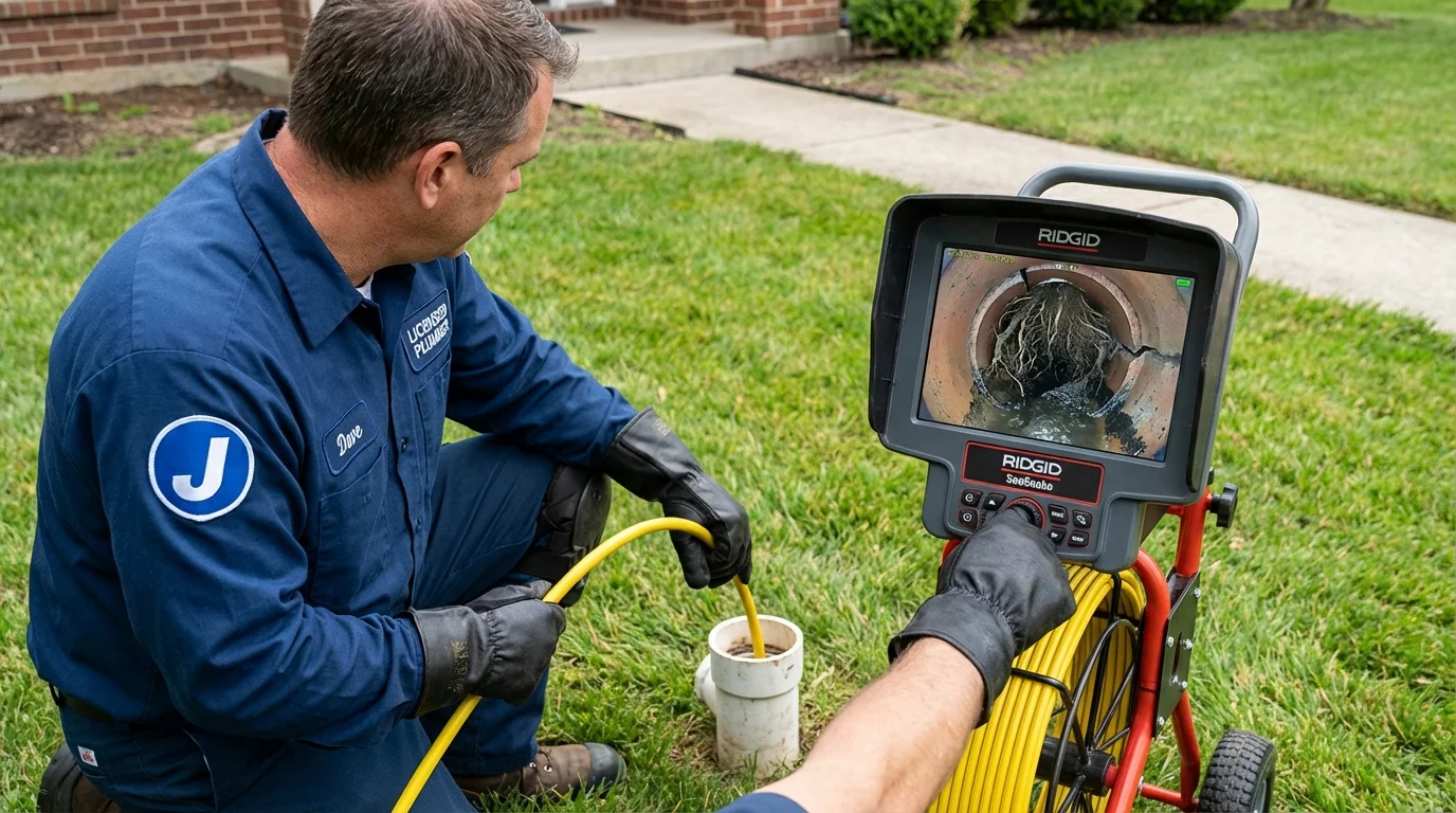 Sewer camera inspection being performed by Johns Plumbing LLC in Metairie