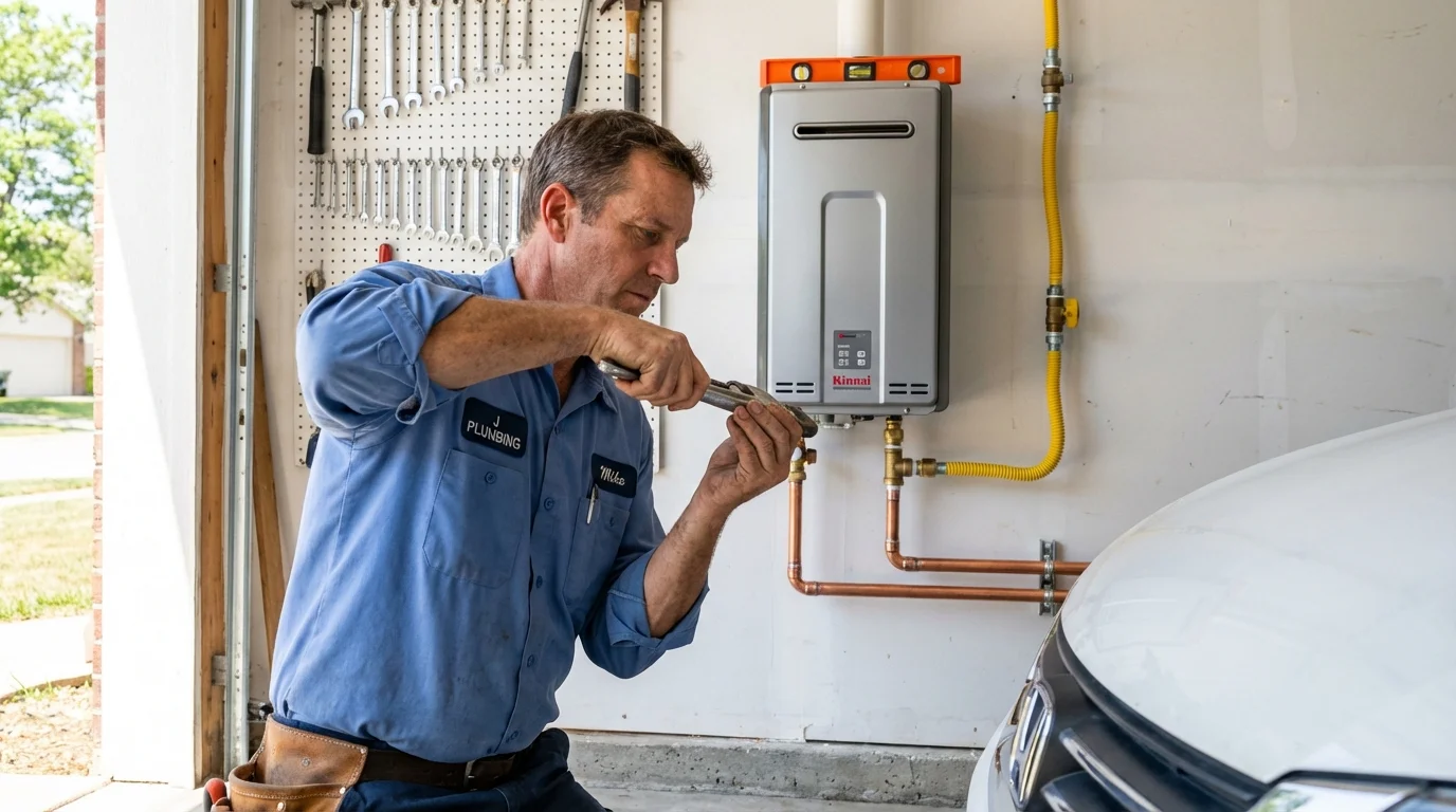 Tankless water heater installation by a Johns Plumbing LLC plumber in Metairie